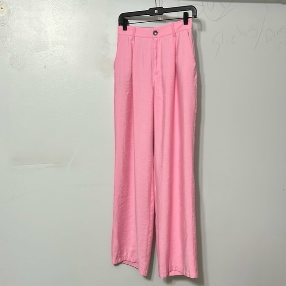 Zara Blush Pink High-Waisted Trousers - Picture 1 of 4